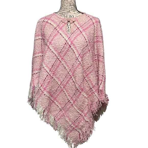 Boyne Valley Weavers Ireland Womens OS Pink Wool Alpaca Shaw Fisherman Coastal - Picture 1 of 8